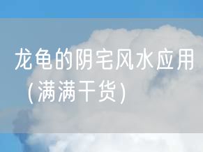 龙龟的阴宅风水应用（满满干货）